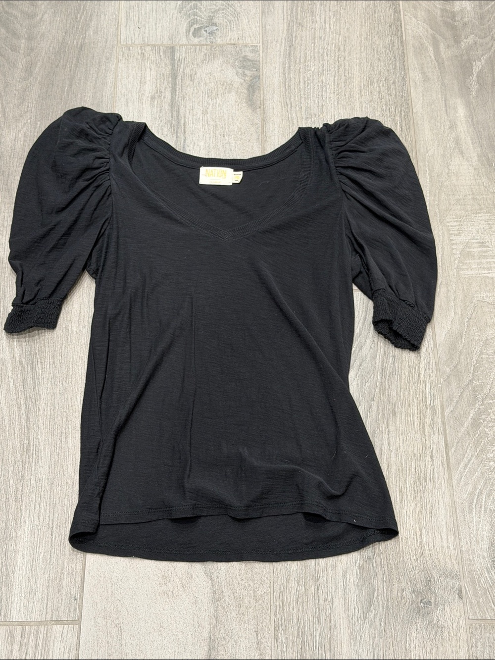 Nation LTD Women's Black Puff Sleeve Top- XS